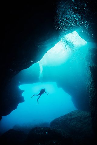 Diving at the Blue Hole, Gozo