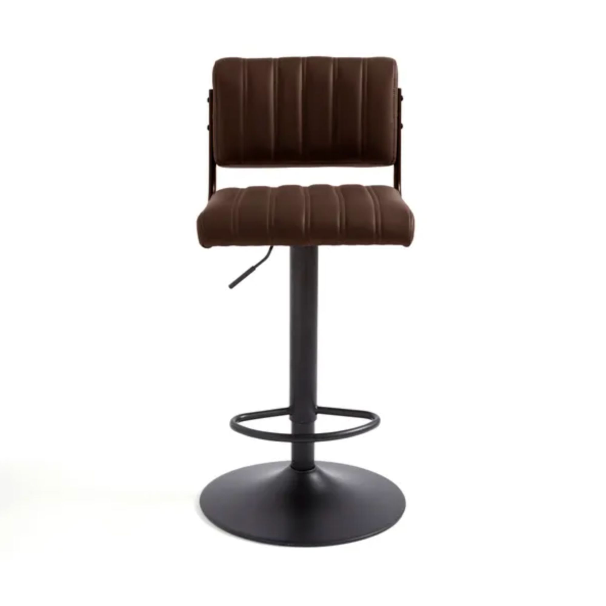 Brown leather bar stool, Rhys