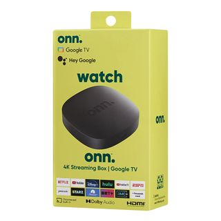 Walmart Onn Google TV 4K Streaming Box retail packaging