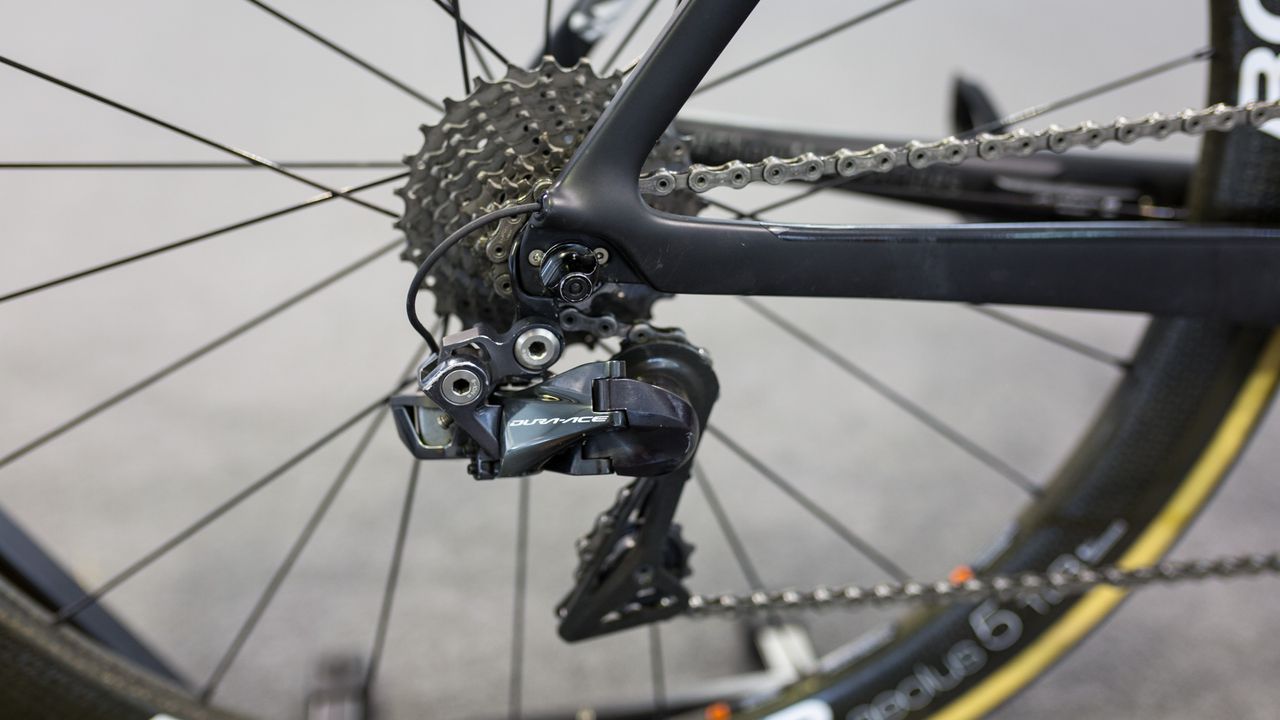 The bike has full Shimano Dura-Ace R9150 electronic shifting