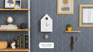 Amazon's smart Cuckoo Clock with speech asking for an alarm