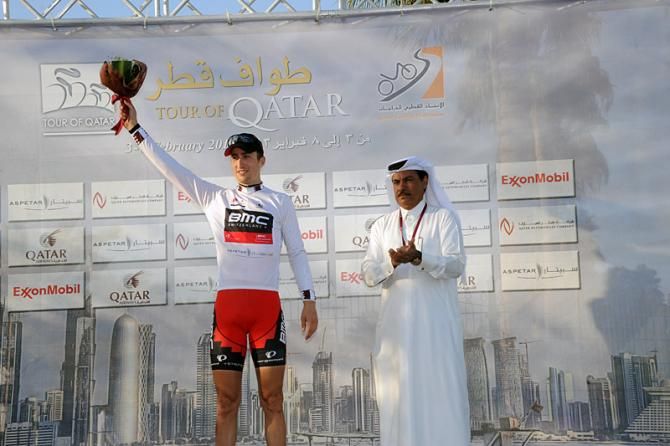 Taylor Phinney (BMC) leads the young rider classification in Qatar.