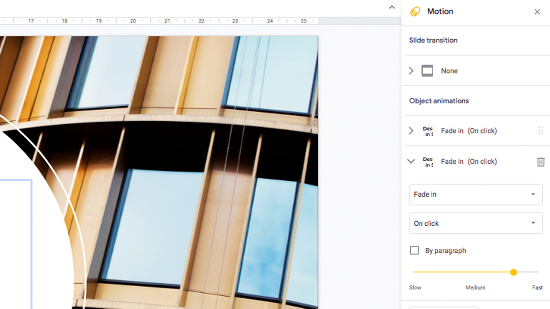 Google Slides adding animation