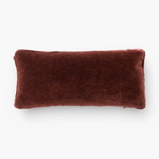 Dark red velvet cushion