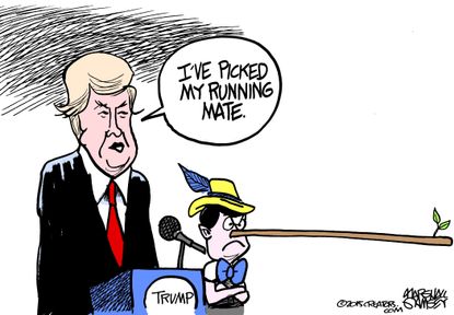 Political cartoon U.S. Donald Trump Running Mate