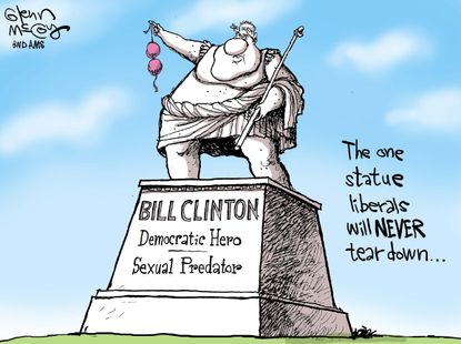 Political cartoon U.S. Bill Clinton sexual harassment