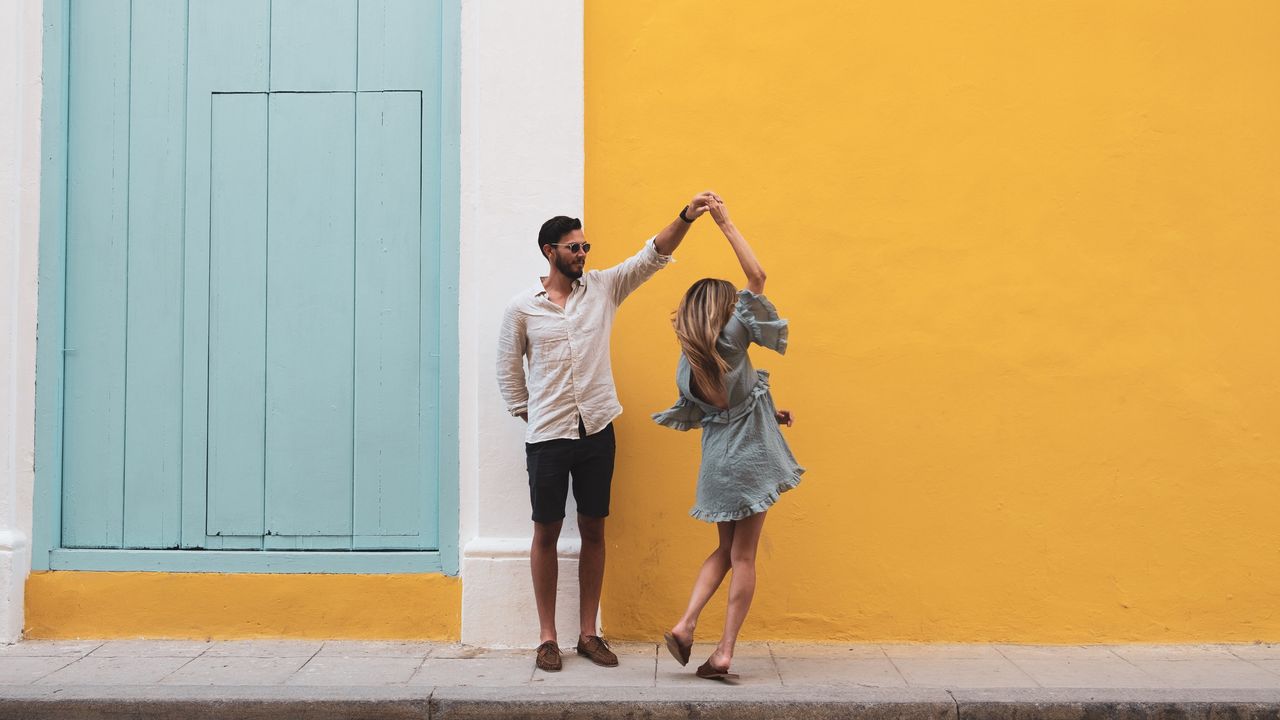 Couple dancing in the street