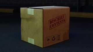 Jackbox Naughty Pack key art - a plain brown package labelled "discreet contents"