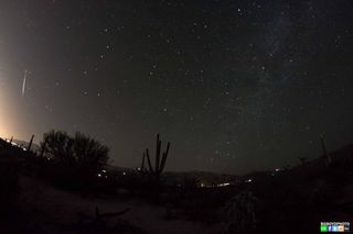 Photographer BG Boyd captured this photo of a meteor from the Camelopardalid meteor shower over Tucson, Arizona early on May 24, 2014. The meteor display was created by dust from Comet 209P/LINEAR.