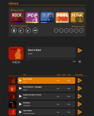 A screen shot of jammin band's interface