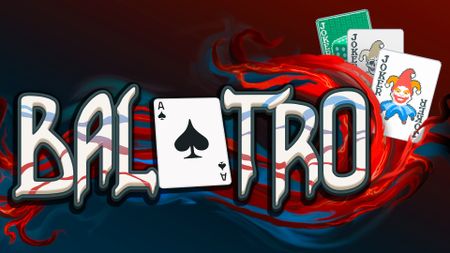 Balatro logo showing multiple playing cards.