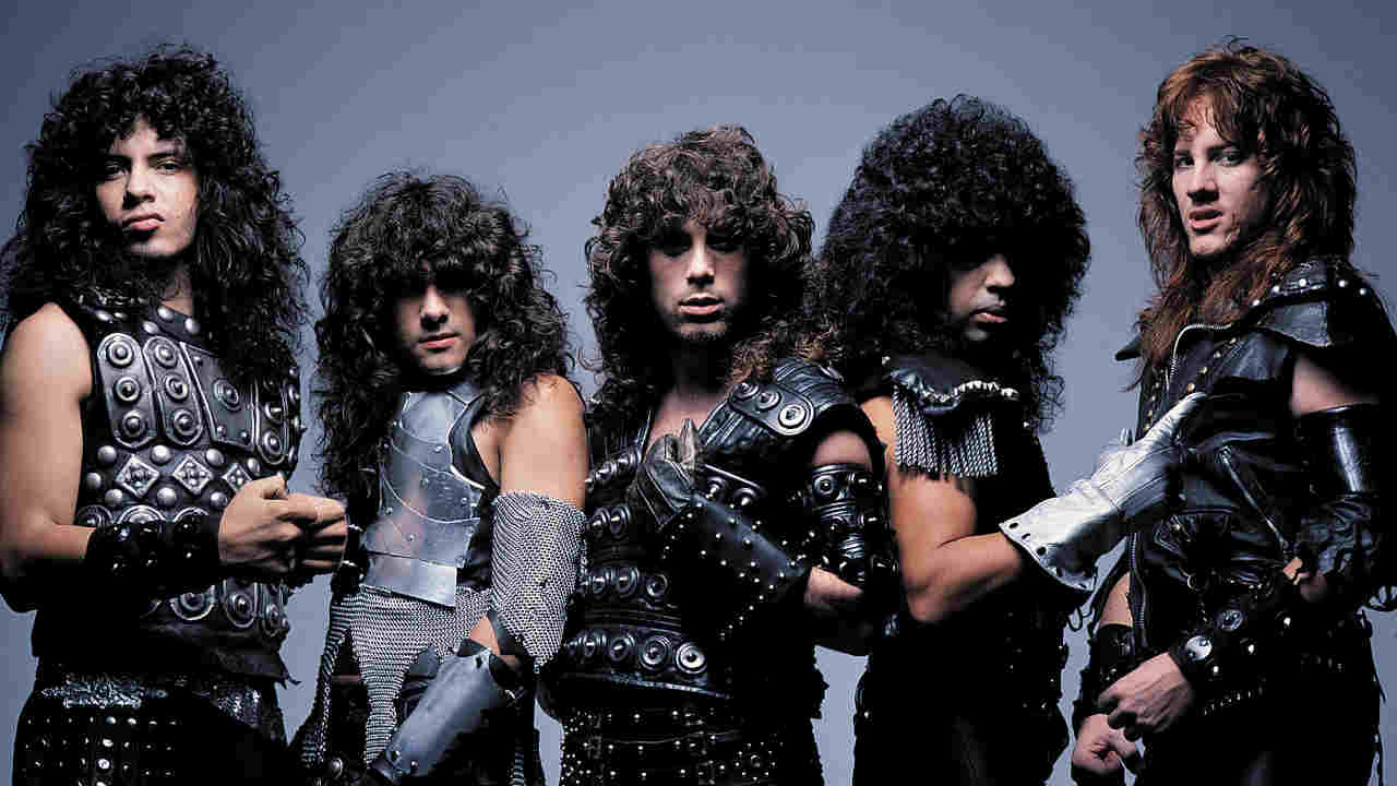 Armored Saint posing for a photograph in the mid-80s