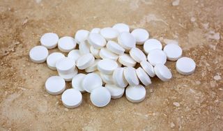 Melatonin supplements on a table
