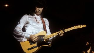 Keith Richards playing his number one – a 1954 Fender Telecaster 'Micawber'
