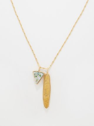 Baguette & Cheese 18kt Gold Necklace