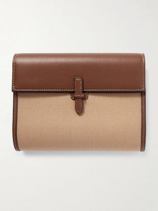 Leather and Canvas Clutch