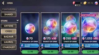Orb packs for purchase in the store