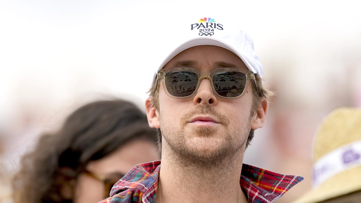 Ryan Gosling during the Equestrian Dressage Individual Grand Prix Freestyle - Final on Day 9 of the Olympic Games Paris 2024 at Ch&amp;acirc;teau de Versailles on August 4, 2024 in Versailles, France. (Photo by Alex Gottschalk/DeFodi Images via Getty Images)