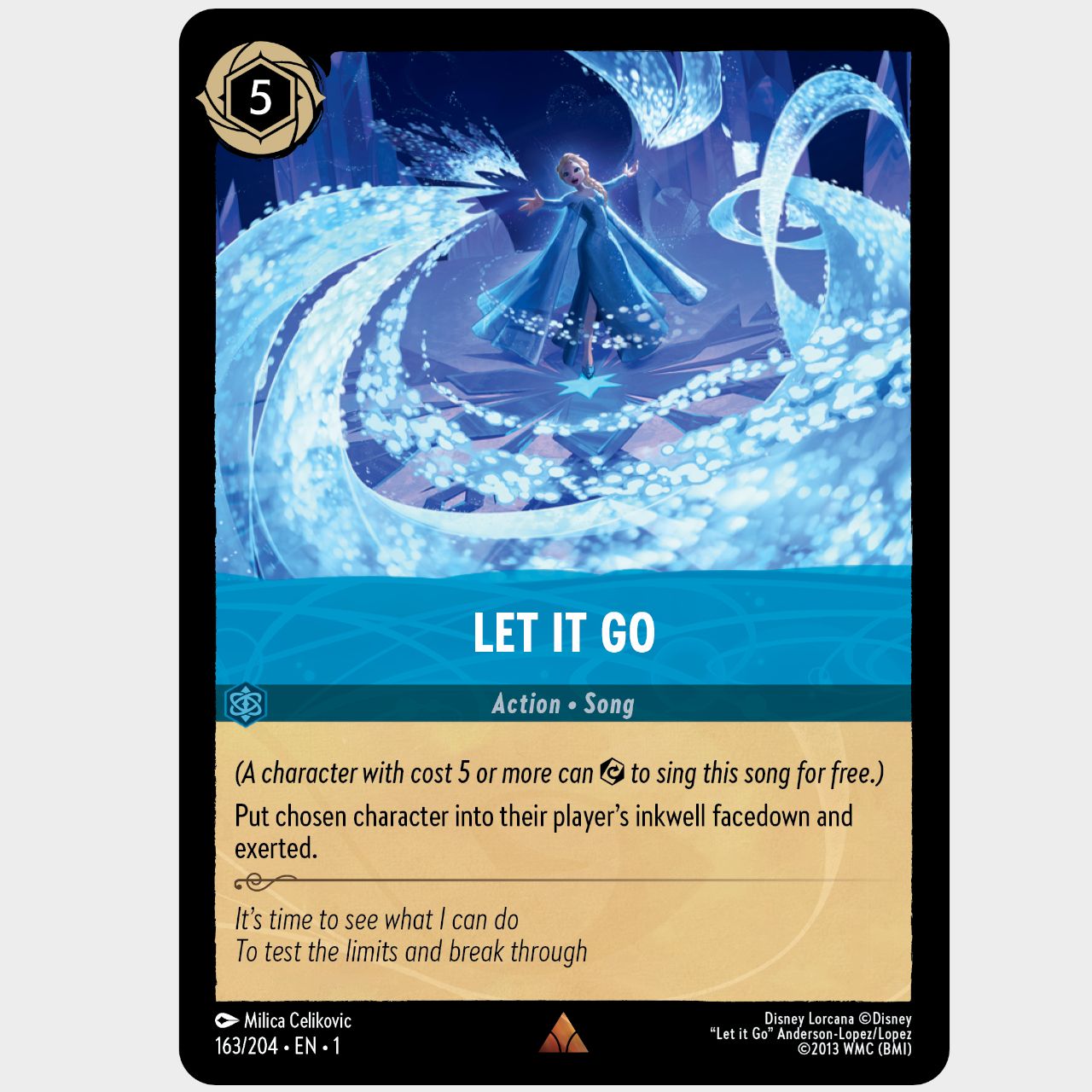 Disney Lorcana cards on a plain background