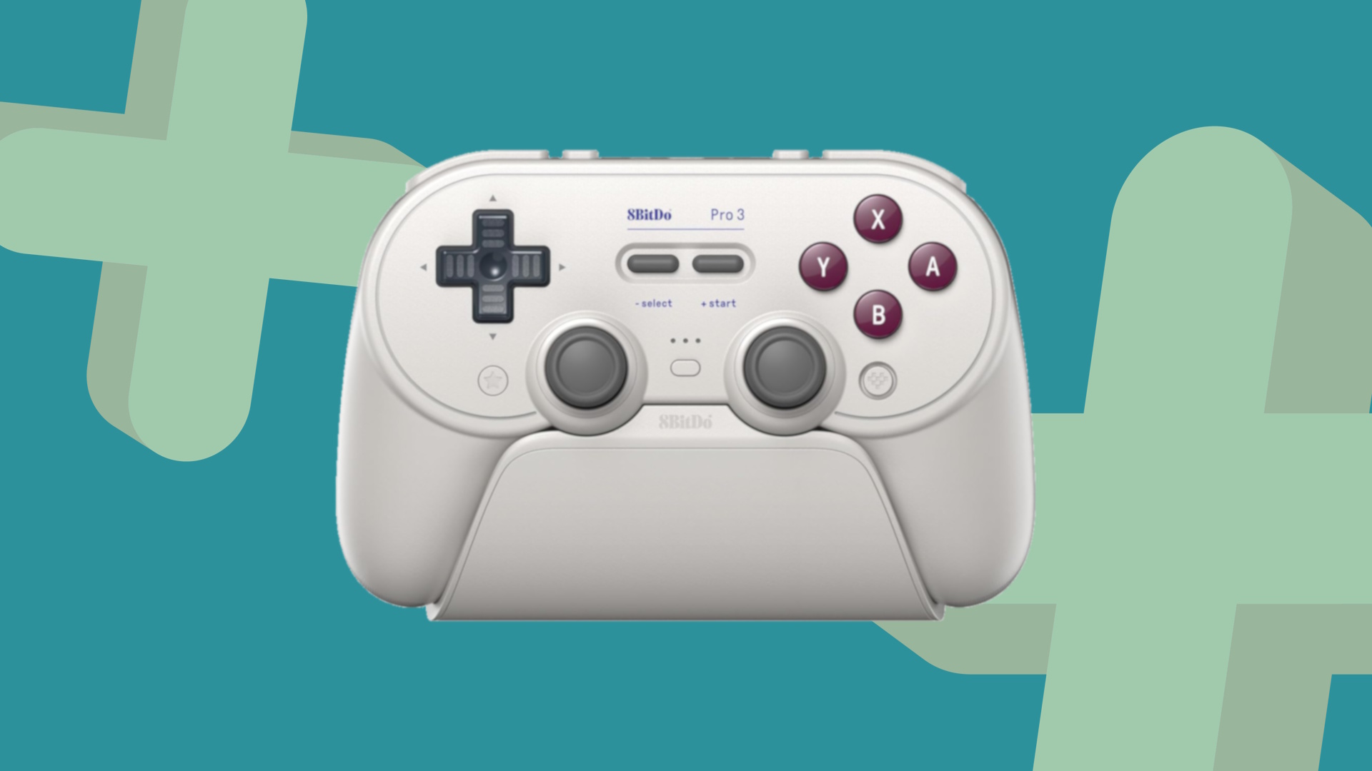 8BitDo Pro 3 controller product image on GamesRadar+ deal background
