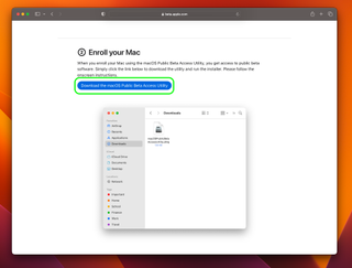 how to install the macos ventura public beta step 3 showing enroll your mac page