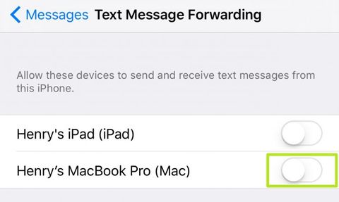 get code on my mac for text message forwarding