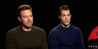 Ben Affleck and Henry Cavill doing press for Batman v Superman