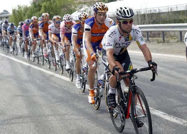 Mark Cavendish (HTC-Highroad) in the peloton