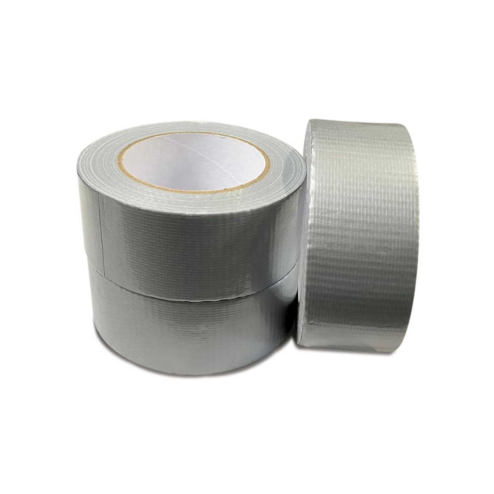 Three rolls of silver duct tape