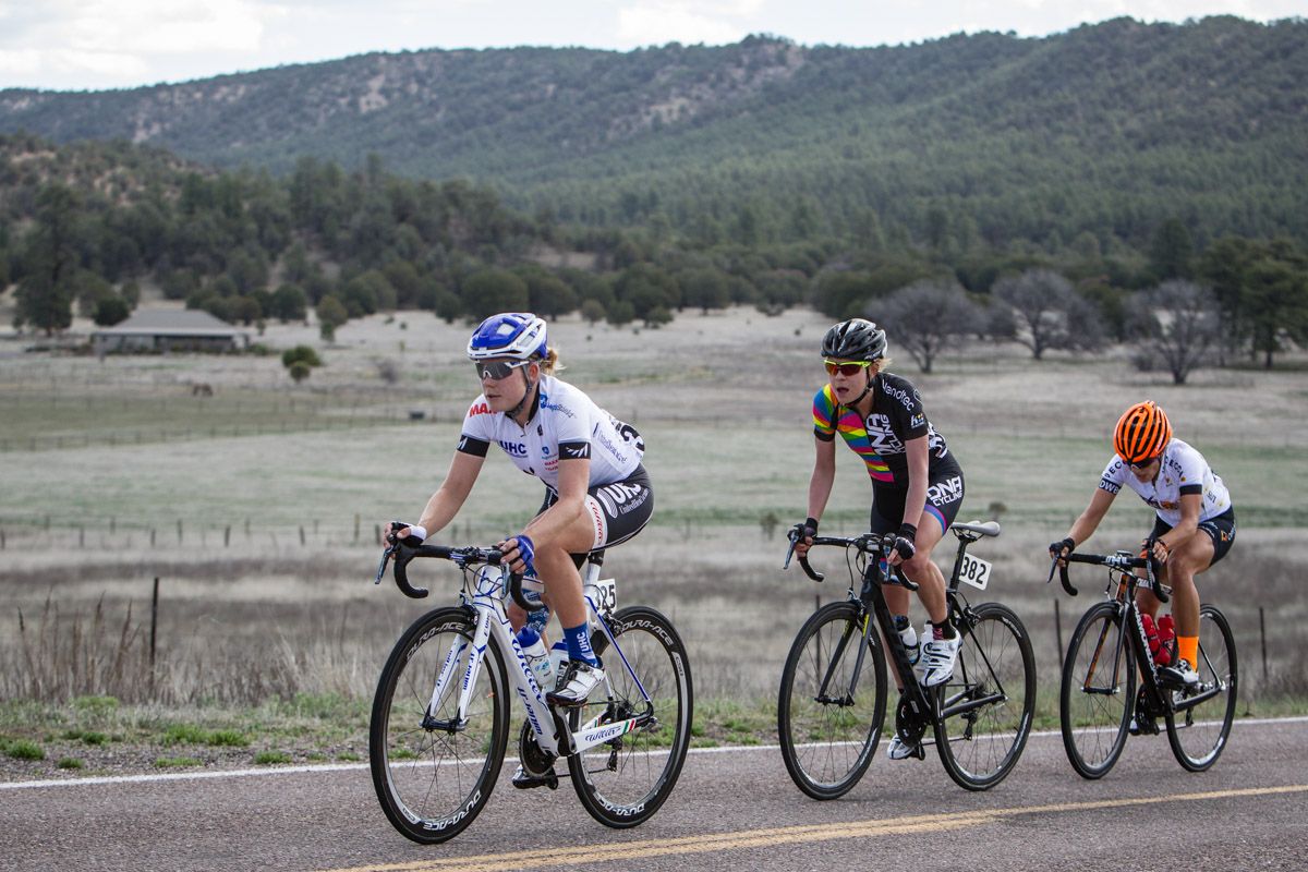 Three riders spent a good part of the day off the front of the women&rsquo;s field