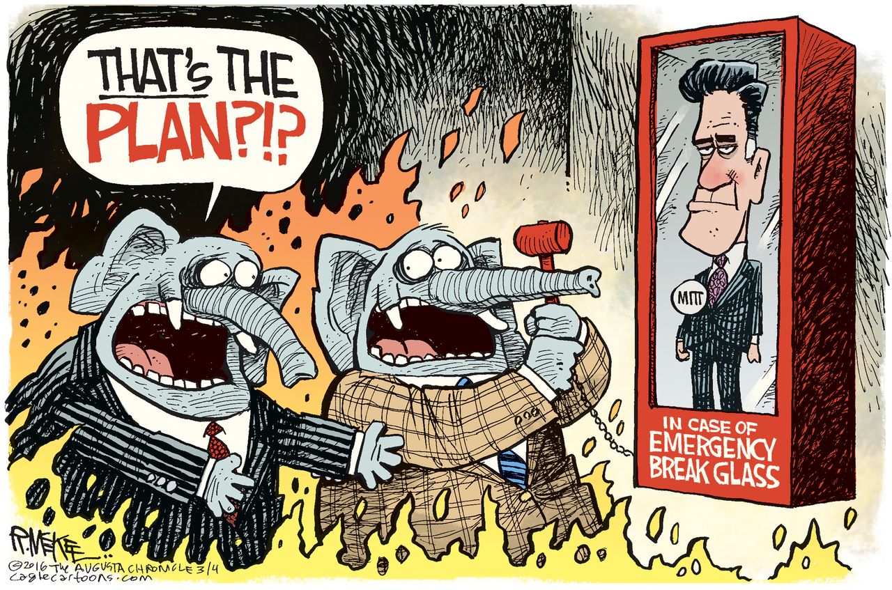 Political Cartoon U.S. Mitt Romney GOP 2016