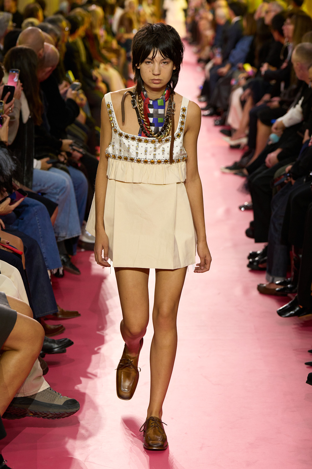models on the Miu Miu Spring 2026 runway
