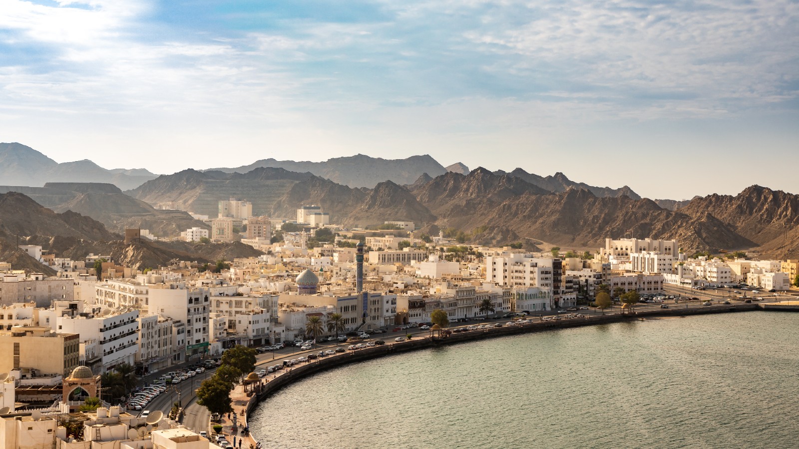 Picturesque shot of Muscat bordering the sea in Oman