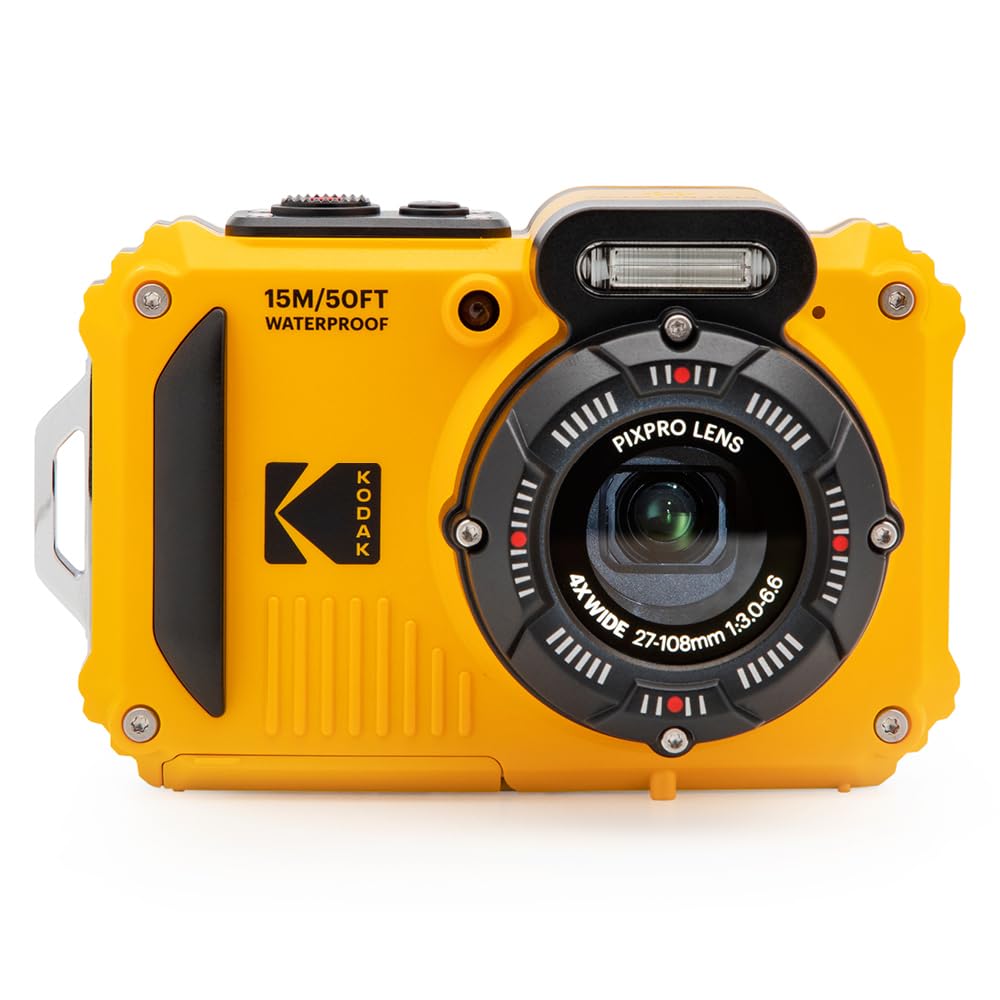 Yellow version of the KODAK PIXPRO WPZ2 product image on a white background.