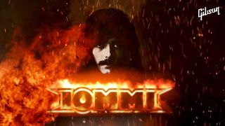 Tony Iommi surrounded by flames