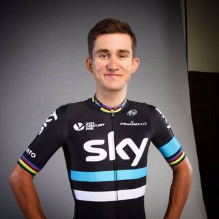 Michal Kwiatkowski shows off his new Team Sky colours