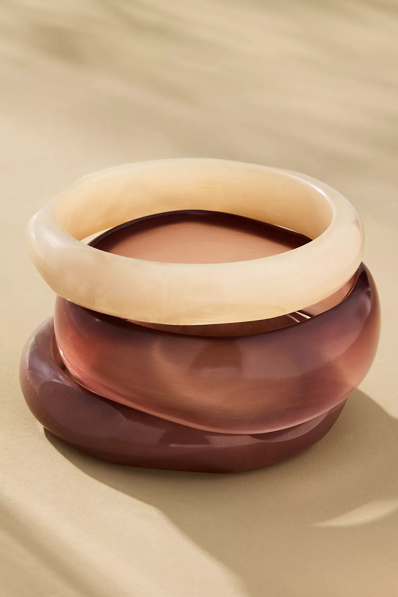 Round Bangle Bracelets, Set of 3