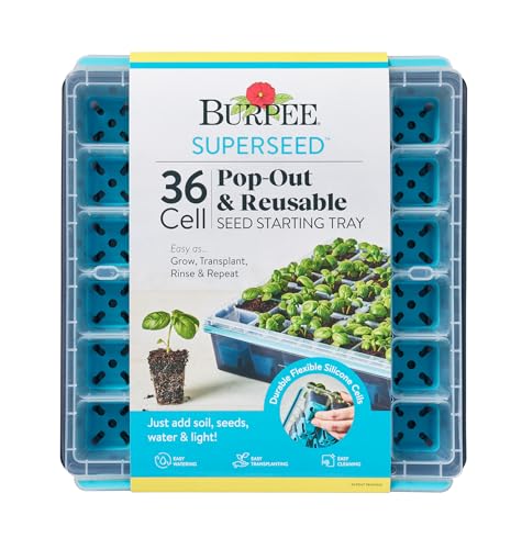 Burpee Superseed Seed Starting Tray | 36 Cell Reusable Seed Starter Tray | for Starting Vegetable, Flower &amp;amp; Herb Seeds | Indoor Grow Kit for Plant Seedlings | for Germination Success