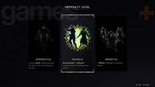 Immortals of Aveum difficulty select screen