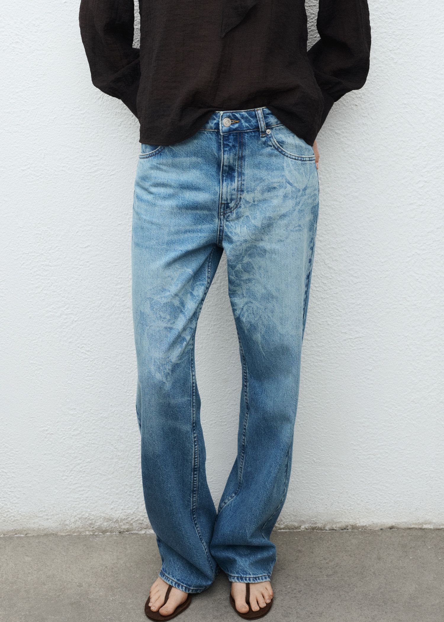 Straight-Leg Jeans With Floral Pattern - Women | Mango United Kingdom