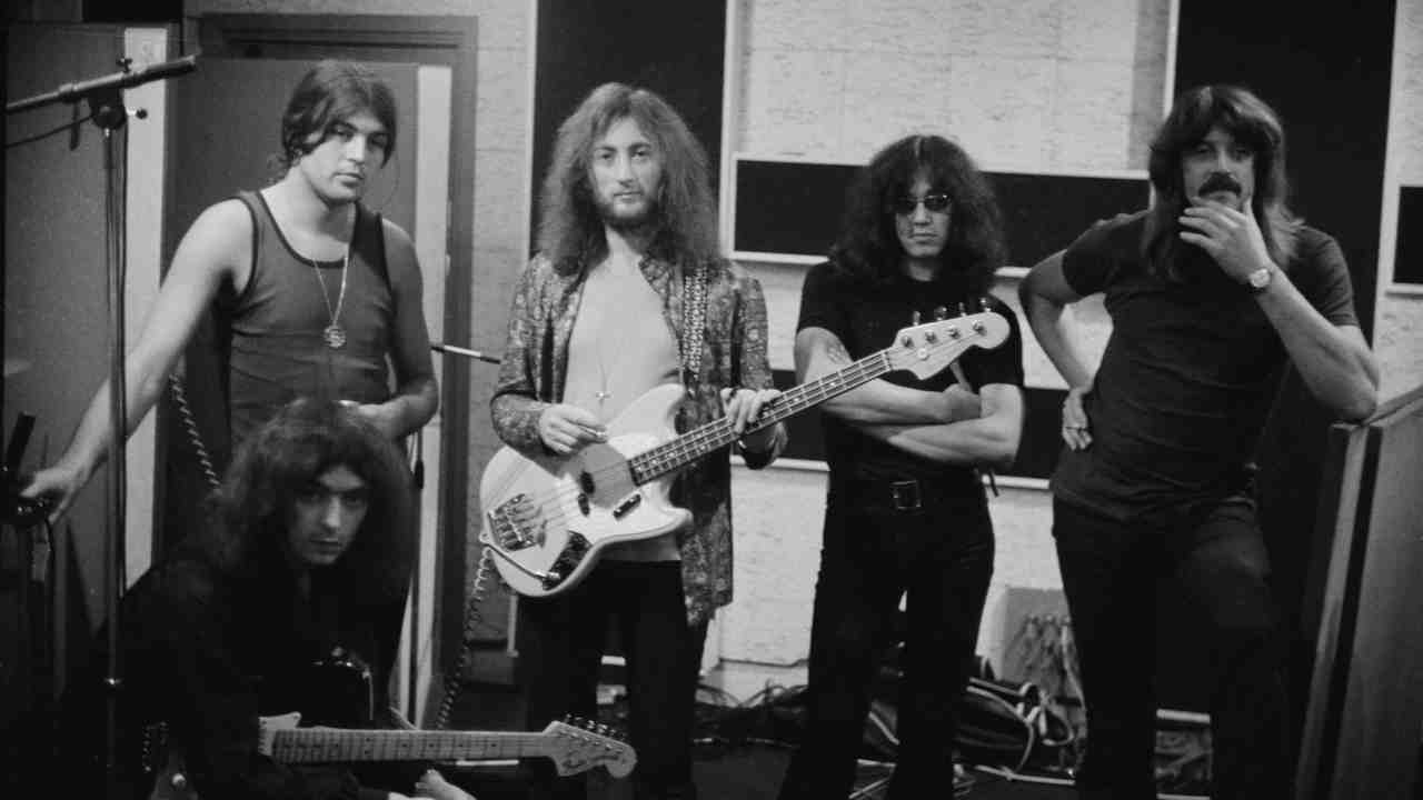 Deep Purple posing for a photograph in the early 1970s