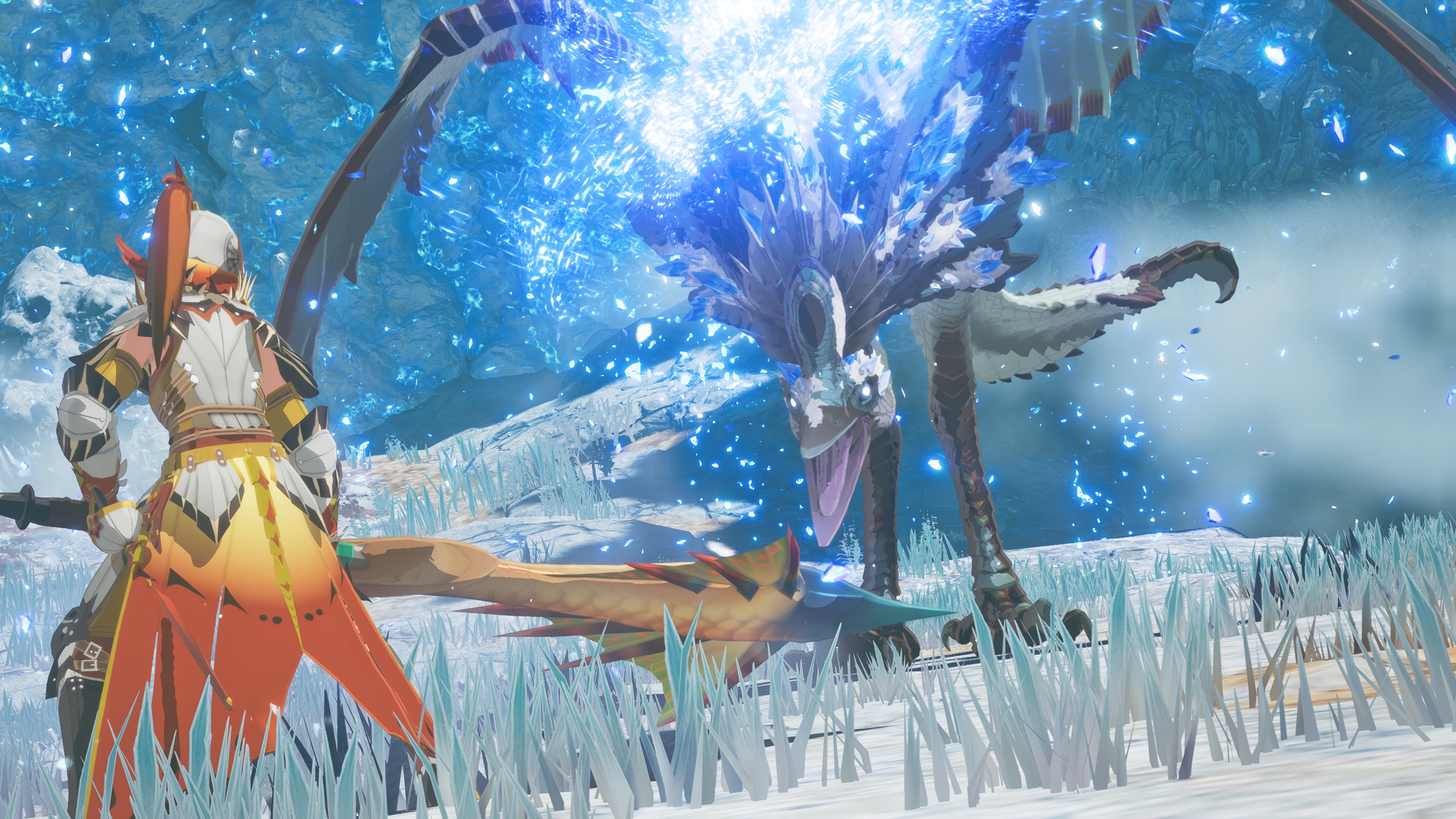 Personally taken in-game screenshot of the player facing a Feral Aknosom in Monster Hunter Stories 3: Twisted Reflection