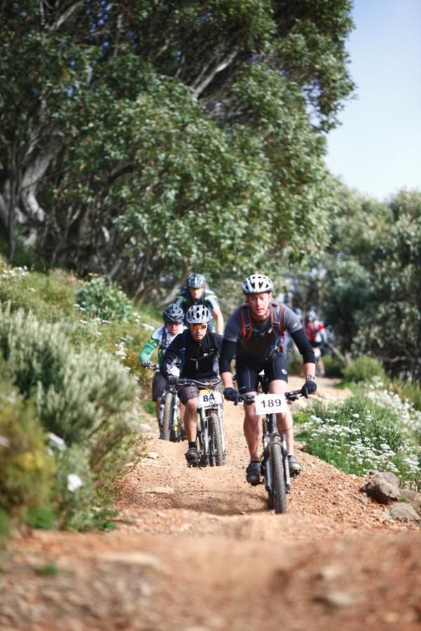 Racers in action during the Bike Buller
