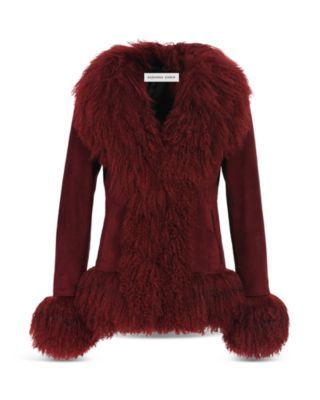 Dorothy Suede & Shearling Trim Coat