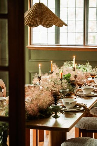 Christmas table decor with a garland table runner by Lulu and Georgia and Sarah Sherman Samuel