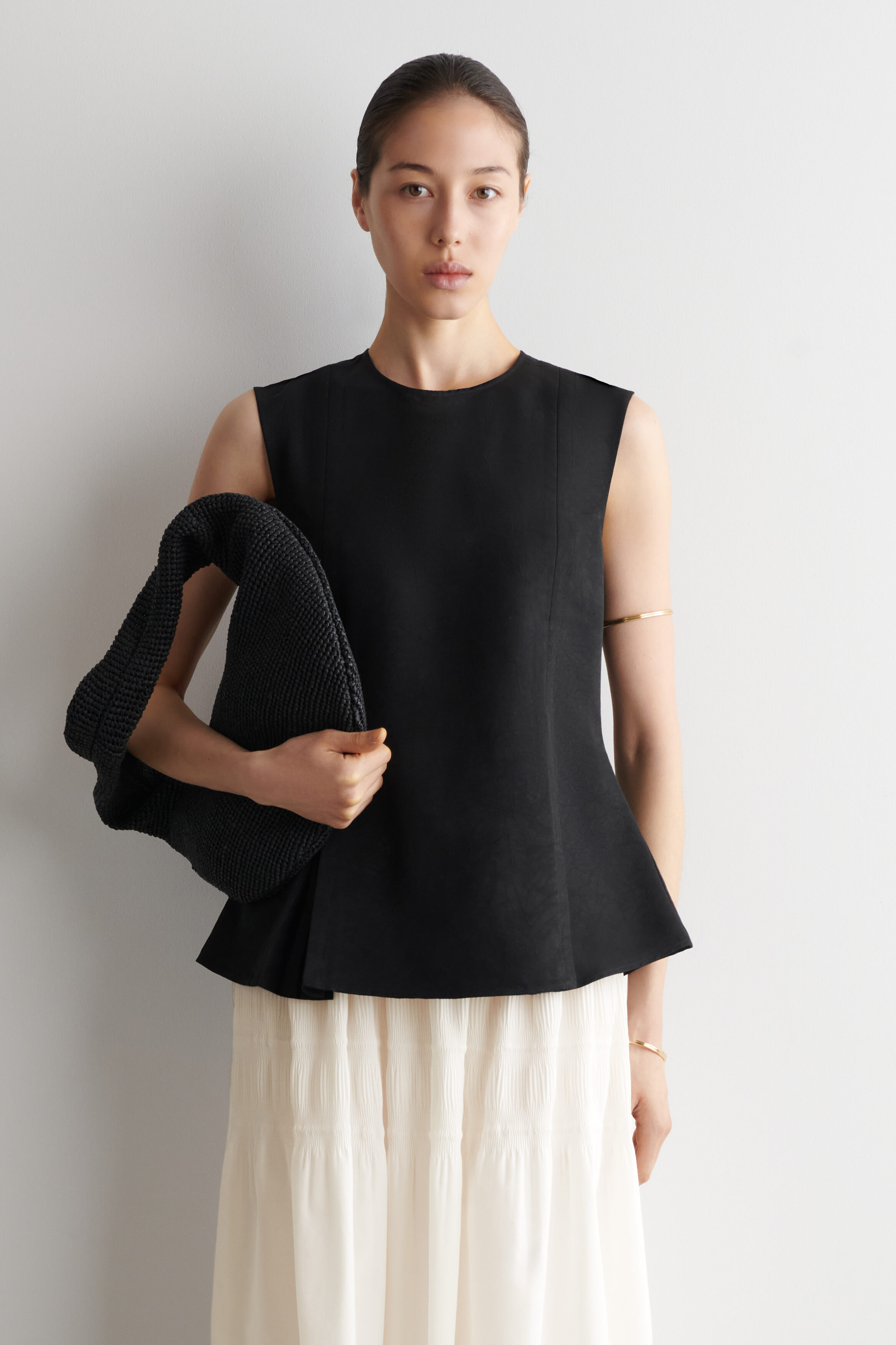 Pleated Peplum Top