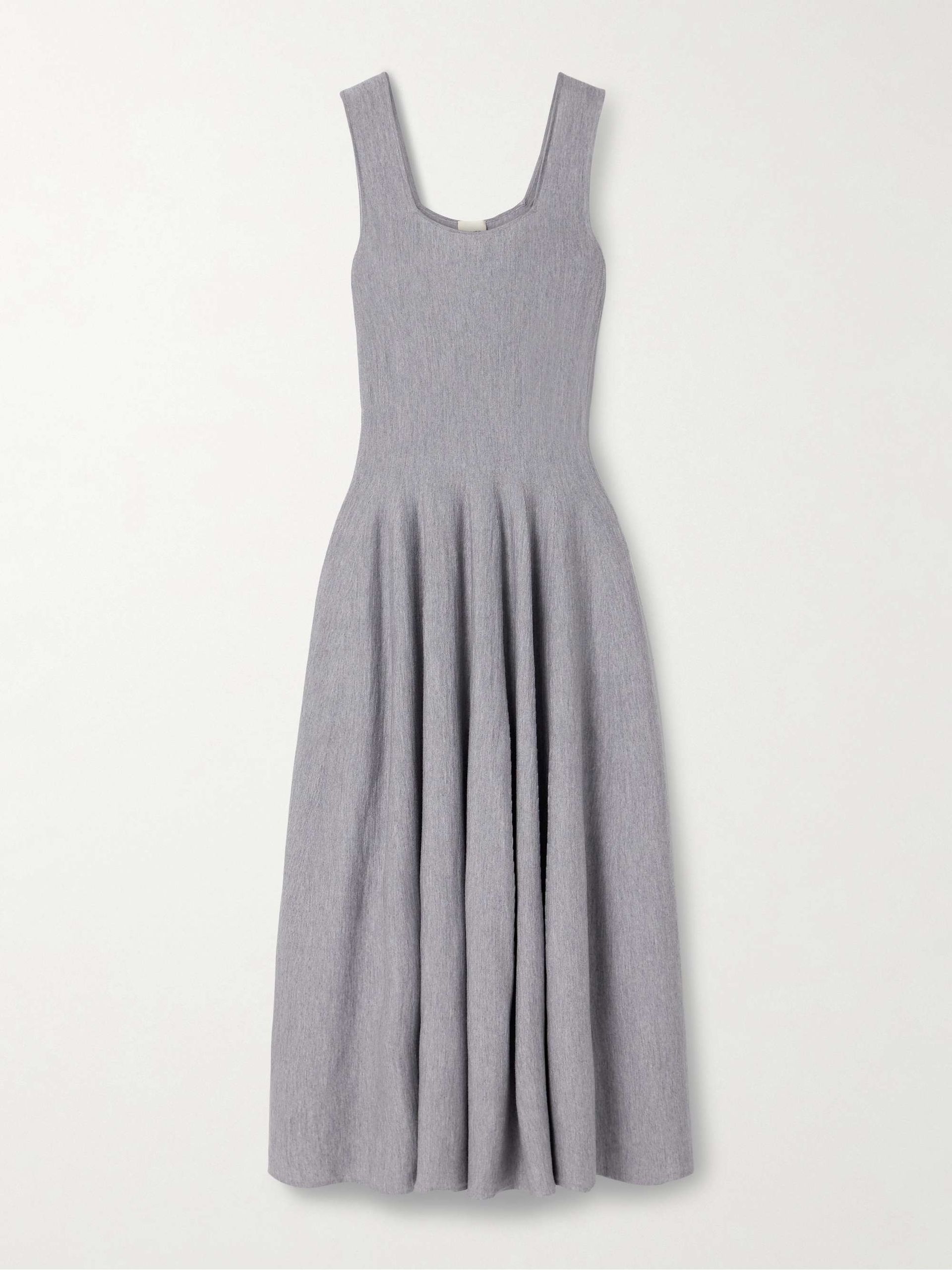Jodie Pleated Wool Midi Dress