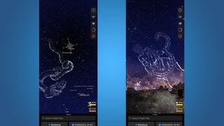 Night sky app screenshot