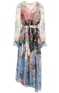 ZIMMERMANN Bellitude asymmetric belted floral-print silk-crepon midi dress | was $1,250, now $250 | was £1,150, now £690