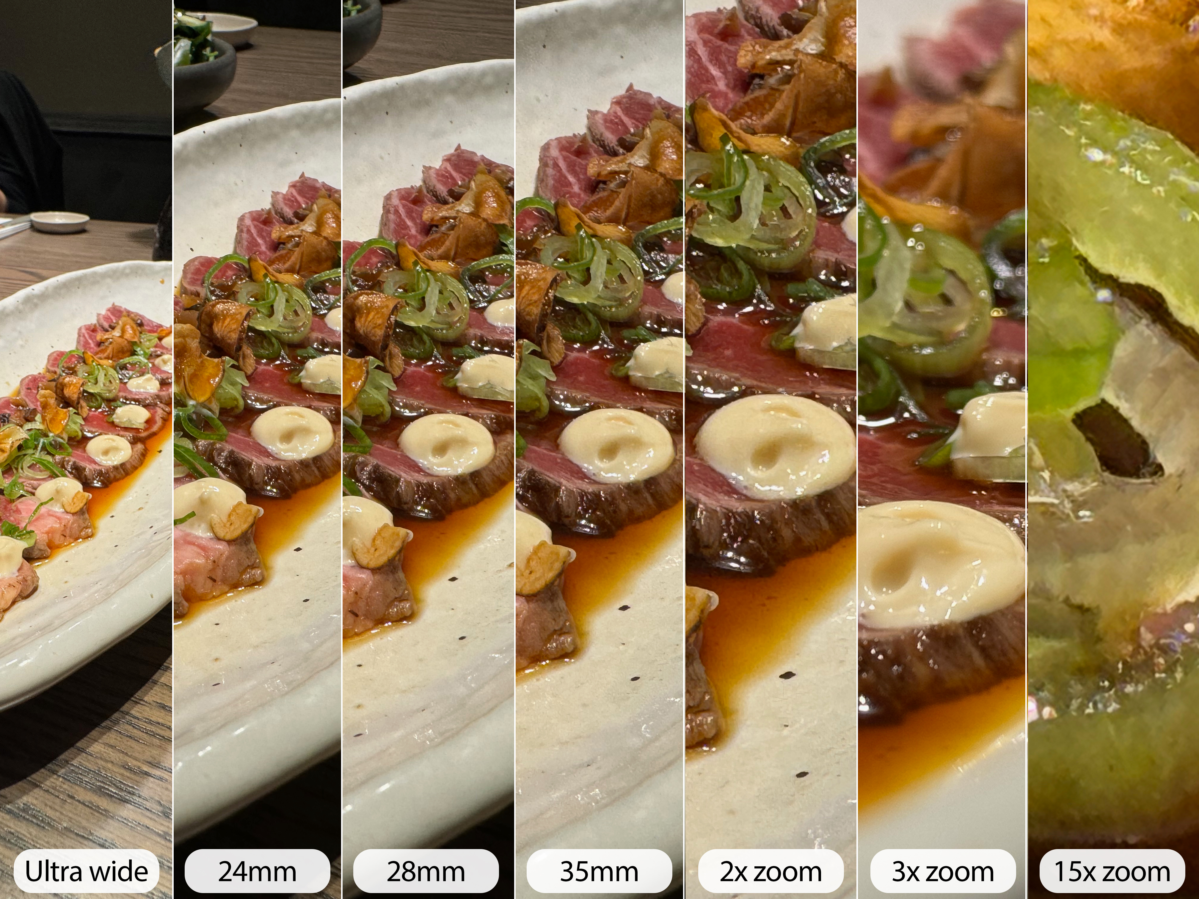 iPhone 15 Pro camera sample beef range